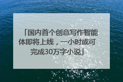 国内首个创意写作智能体即将上线，一小时或可完成30万字小说