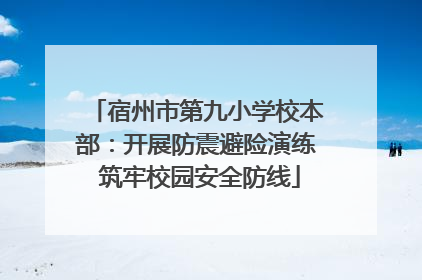 宿州市第九小学校本部：开展防震避险演练 筑牢校园安全防线