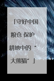 守好中国粮仓 保护耕地中的“大熊猫”