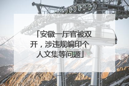 安徽一厅官被双开，涉违规编印个人文集等问题