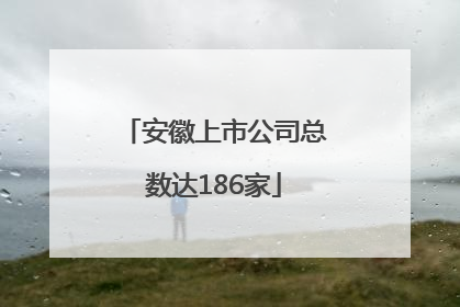安徽上市公司总数达186家