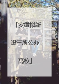 安徽拟新设三所公办高校