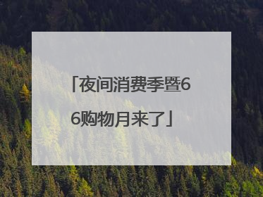 夜间消费季暨66购物月来了