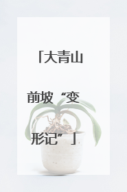 大青山前坡“变形记”