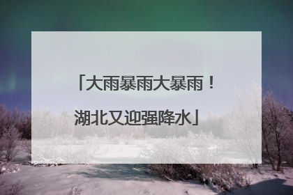大雨暴雨大暴雨！湖北又迎强降水
