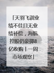天羽飞训业绩不佳且无业绩补偿，海航控股仍豪掷8亿收购丨一周市场观察