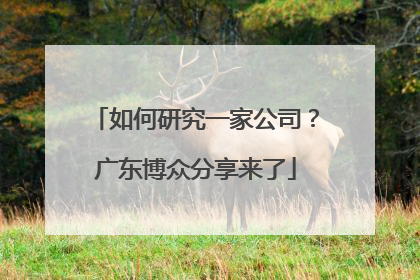 如何研究一家公司？广东博众分享来了
