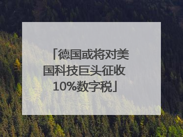 德国或将对美国科技巨头征收10%数字税