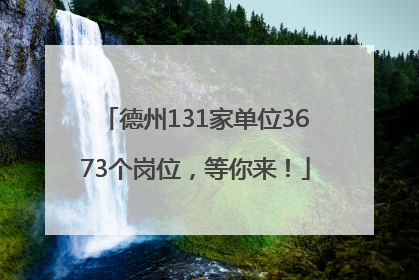 德州131家单位3673个岗位，等你来！