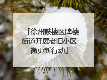 徐州鼓楼区牌楼街道开展老旧小区微更新行动