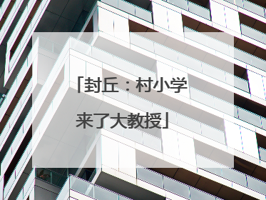 封丘：村小学来了大教授