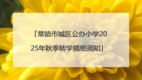 常德市城区公办小学2025年秋季转学插班须知