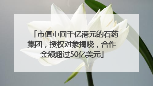 市值重回千亿港元的石药集团，授权对象揭晓，合作金额超过50亿美元