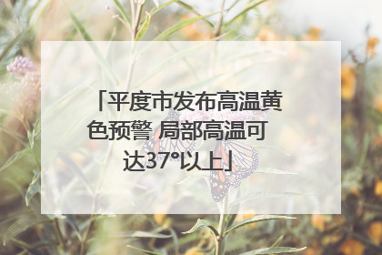 平度市发布高温黄色预警 局部高温可达37°以上