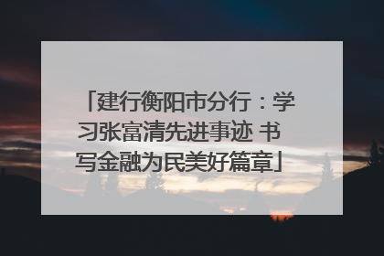 建行衡阳市分行：学习张富清先进事迹 书写金融为民美好篇章