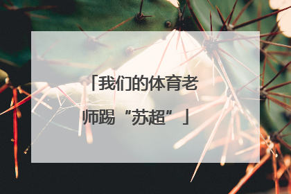 我们的体育老师踢“苏超”