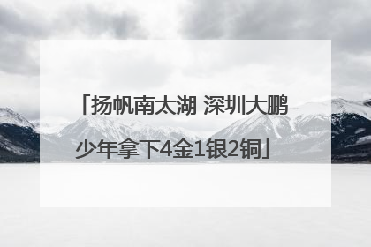 扬帆南太湖 深圳大鹏少年拿下4金1银2铜