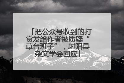 把公众号收到的打赏发给作者被质疑“草台班子”，射阳县杂文学会回应