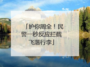 护你周全！民警一秒反应拦截飞落行李
