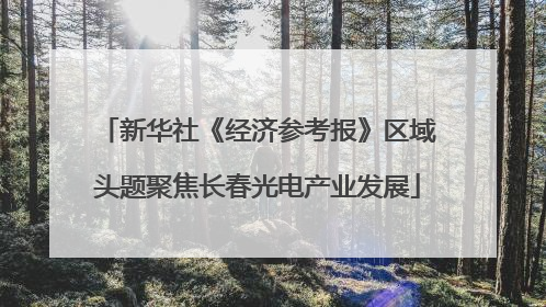 新华社《经济参考报》区域头题聚焦长春光电产业发展
