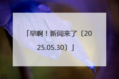 早啊！新闻来了〔2025.05.30〕