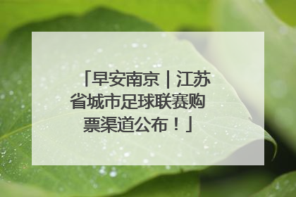 早安南京｜江苏省城市足球联赛购票渠道公布！