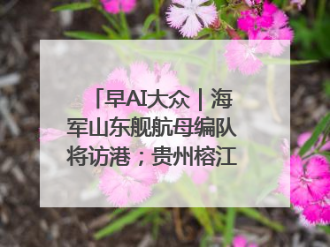 早AI大众｜海军山东舰航母编队将访港；贵州榕江已撤离转移群众超4万人