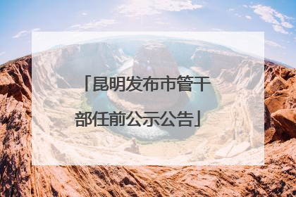 昆明发布市管干部任前公示公告