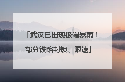 武汉已出现极端暴雨！部分铁路封锁、限速