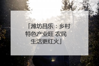 潍坊昌乐：乡村特色产业旺 农民生活更红火