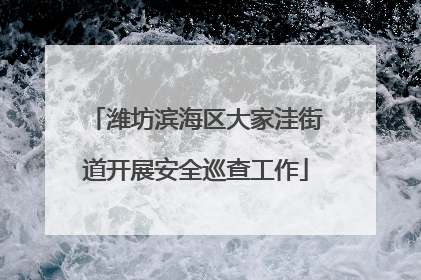 潍坊滨海区大家洼街道开展安全巡查工作