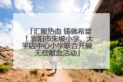 汇聚热血 铸就希望！襄阳市朱坡小学、太平店中心小学联合开展无偿献血活动