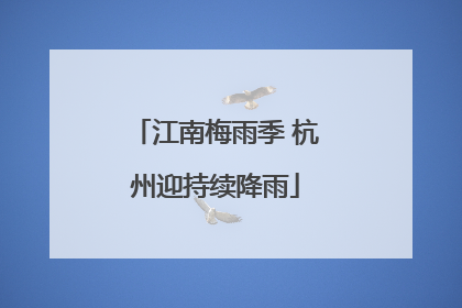 江南梅雨季 杭州迎持续降雨