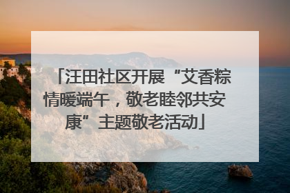 汪田社区开展“艾香粽情暖端午，敬老睦邻共安康”主题敬老活动