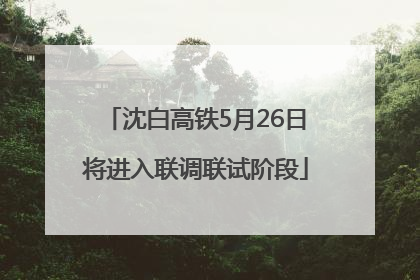 沈白高铁5月26日将进入联调联试阶段