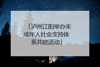 泸州江阳举办未成年人社会支持体系共建活动