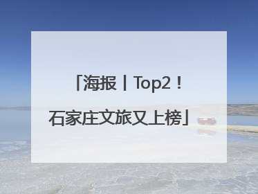 海报丨Top2！石家庄文旅又上榜