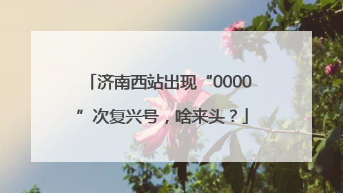 济南西站出现“0000”次复兴号，啥来头？