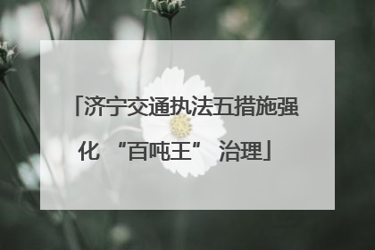 济宁交通执法五措施强化 “百吨王” 治理