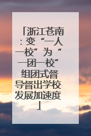 浙江苍南：变“一人一校”为“一团一校” 组团式督导督出学校发展加速度
