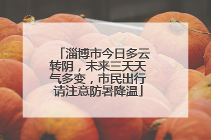 淄博市今日多云转阴，未来三天天气多变，市民出行请注意防暑降温