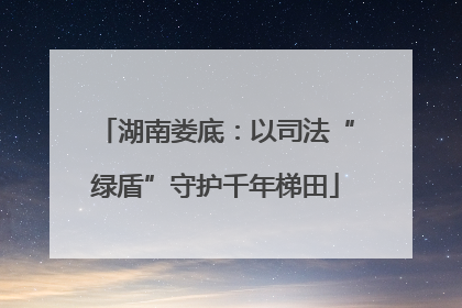 湖南娄底：以司法“绿盾”守护千年梯田