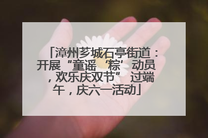漳州芗城石亭街道：开展“童谣‘粽’动员，欢乐庆双节” 过端午，庆六一活动