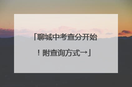 聊城中考查分开始！附查询方式→