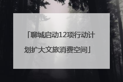 聊城启动12项行动计划扩大文旅消费空间
