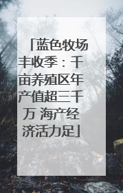 蓝色牧场丰收季：千亩养殖区年产值超三千万 海产经济活力足