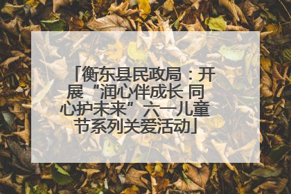 衡东县民政局：开展“润心伴成长 同心护未来”六一儿童节系列关爱活动