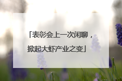 表彰会上一次闲聊，掀起大虾产业之变