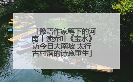豫籍作家笔下的河南丨读乔叶《宝水》访今日大南坡 太行古村落的诗意重生