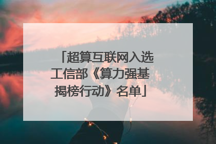 超算互联网入选工信部《算力强基揭榜行动》名单